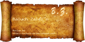 Baluch Zalán névjegykártya